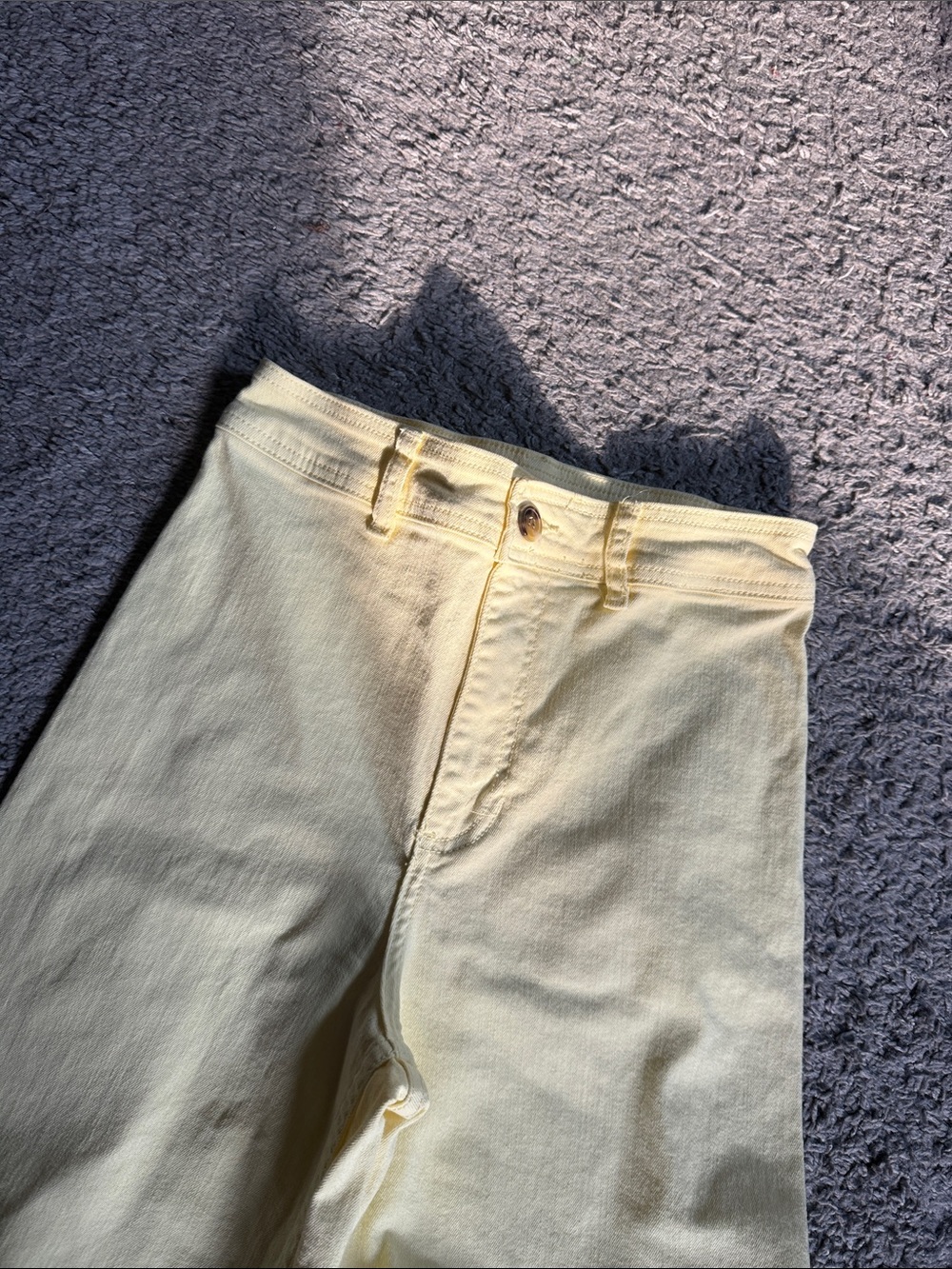 Billabong free fall High-Rise Wide-Leg Jeans in Pale Yellow 26 raw hem - Picture 5 of 8